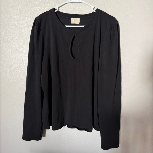 Nation LTD Dania Black Keyhole Long Sleeve Top Women’s XXL Elevated Basic - Picture 3 of 6
